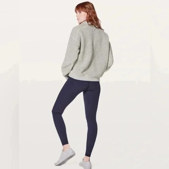 Lululemon stand out Sherpa half zip grey sweater Size 4 - Picture 4 of 7
